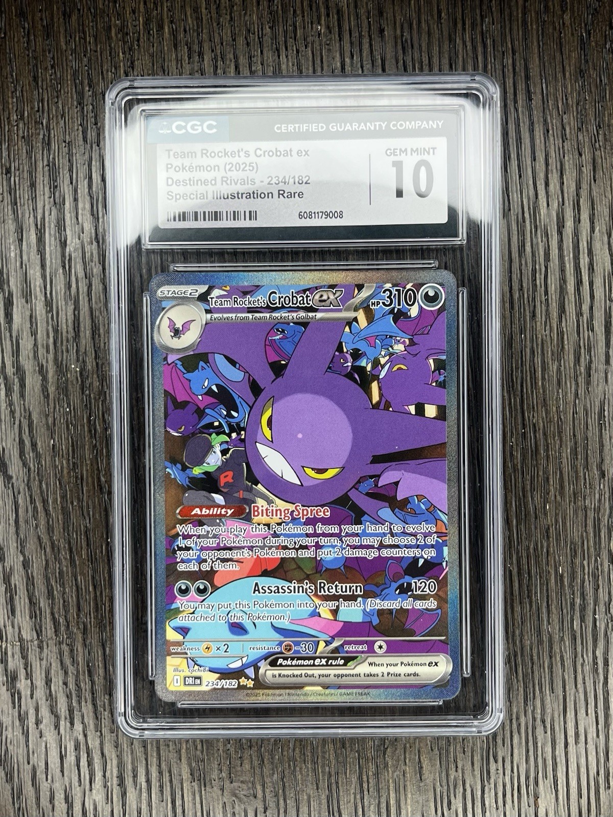 Team Rocket’s Crobat EX CGC 10 Pokemon 2025 S&V Destined Rivals SIR 234 Low POP