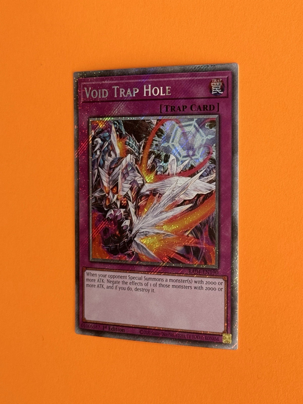 PACK FRESH – MINT – VOID TRAP HOLE – RA04 – EN190 Yugioh Card