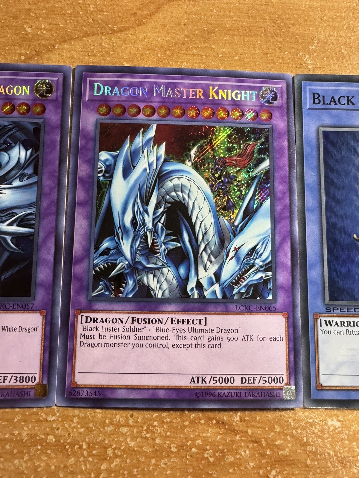 🔥 Yugioh ALL 3: Dragon Master Knight & Blue-Eyes Ultimate & Black Luster HOLO