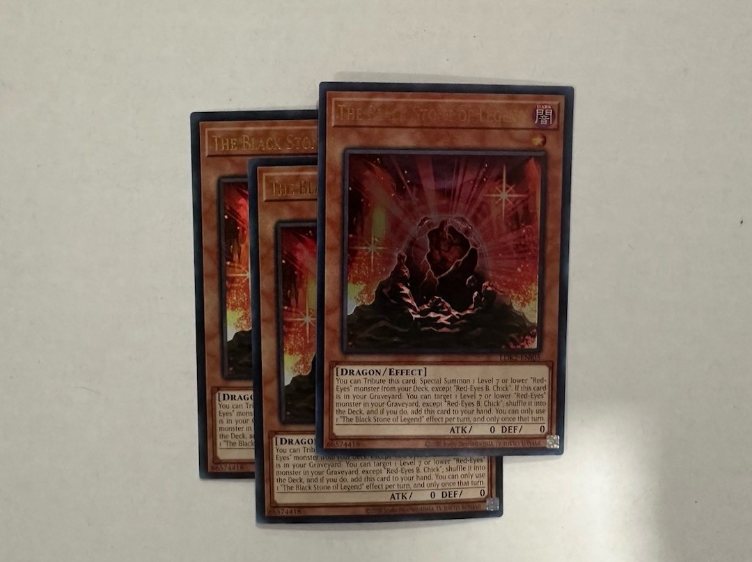 3X THE BLACK STONE OF LEGEND HOLOGRAPHIC ULTRA RARE LDK2-ENJ05 YUGIOH! NM