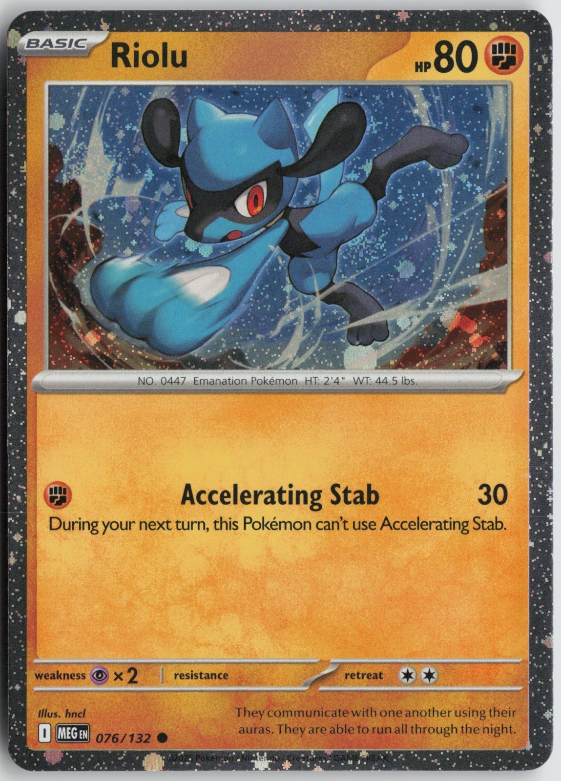 Riolu (Cosmos Holo) (Swirl) Holo Miscellaneous Cards & Products 076/132 NM hncl