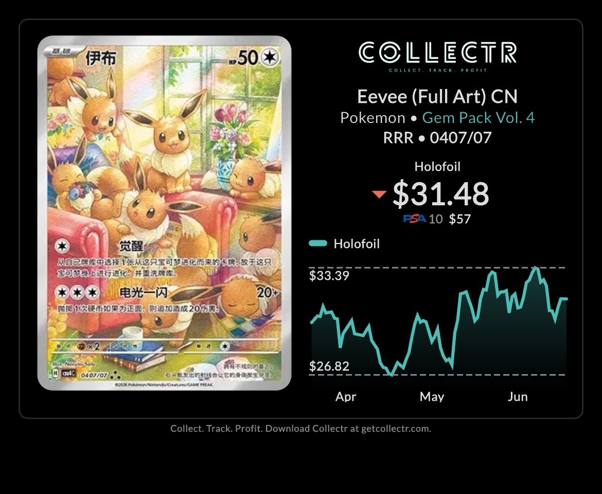 Pokemon TCG Gem Pack Vol. 4 Eevee Full Art Holo 0407/07 Chinese