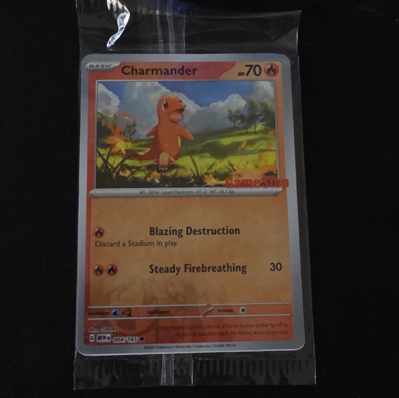 Pokémon TCG Charmander 004/165 GameStop Stamp Scarlet & Violet: 151 SEALED
