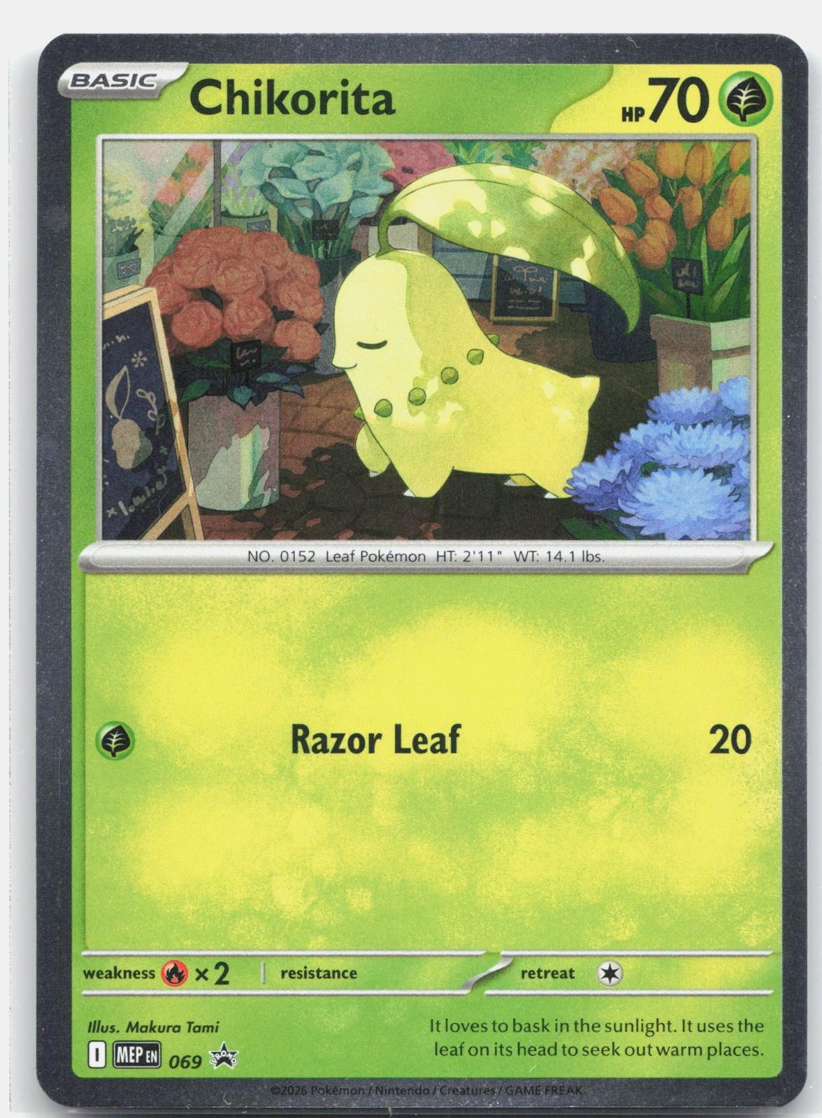 CHIKORITA (COSMOS HOLO) 069 MEP NM Makura Tami