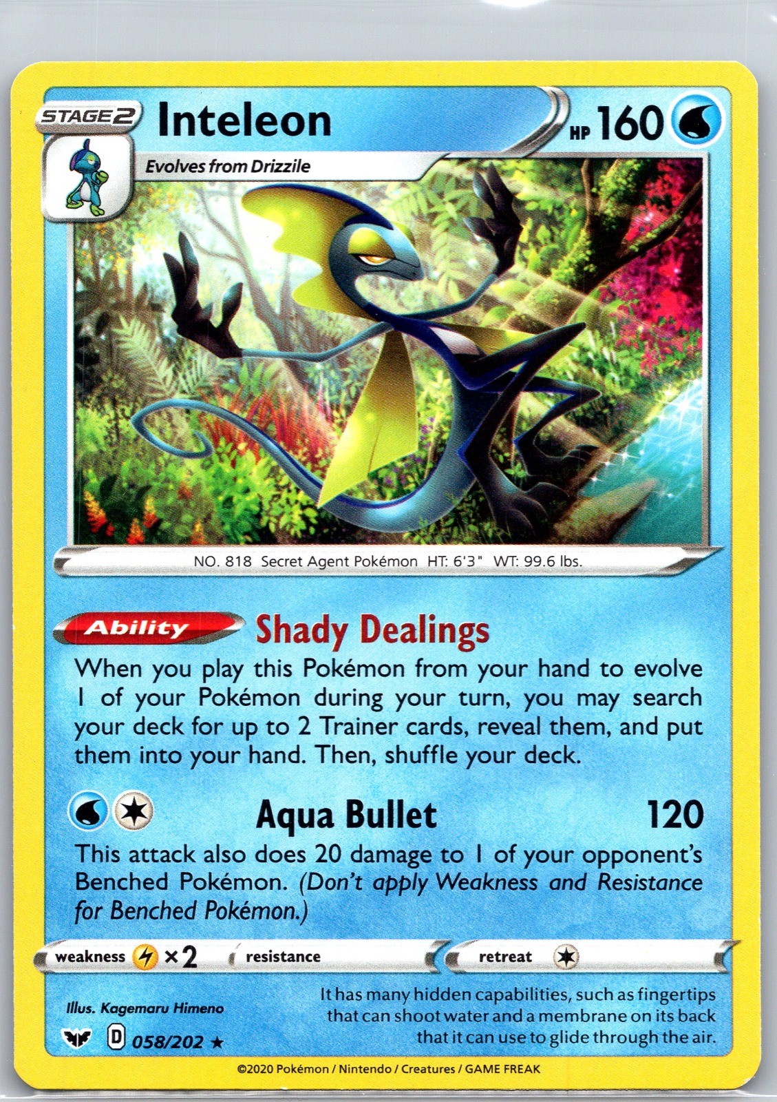 Inteleon (058) SWSH01: Sword & Shield Base Set #058/202 NM