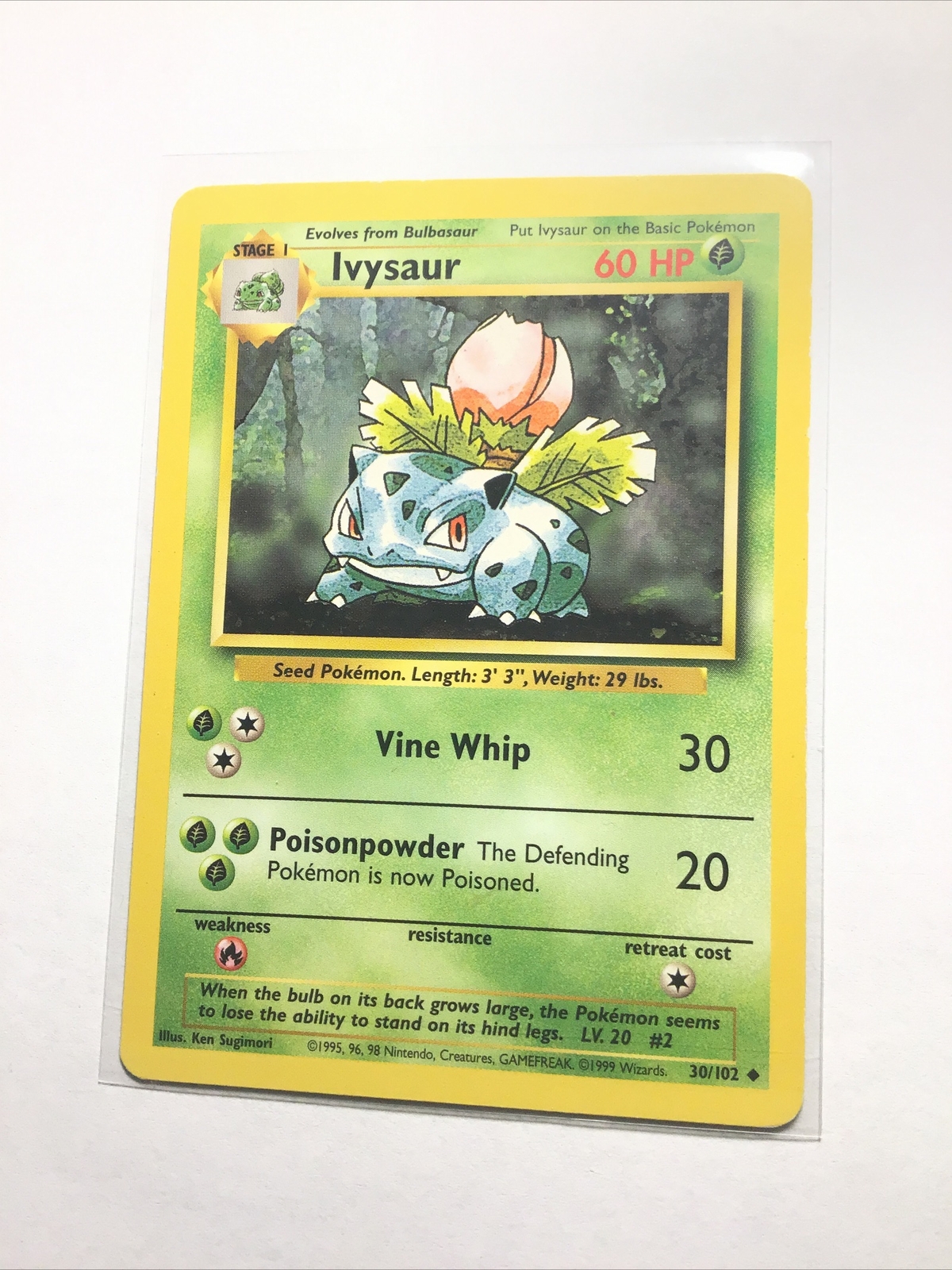 IVYSAUR – 30/102 – Base Set – Pokemon Card – LP