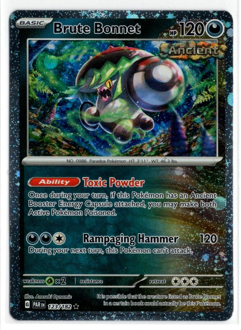 Pokemon Paradox Rift Cosmo Holo 123/182 Brute Bonnet