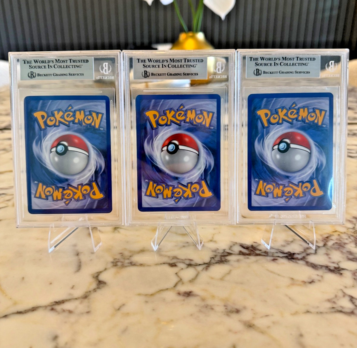 Pokemon Complete Set Team Rocket’s Entei, Suicune, Raikou EX BGS 9 Mint
