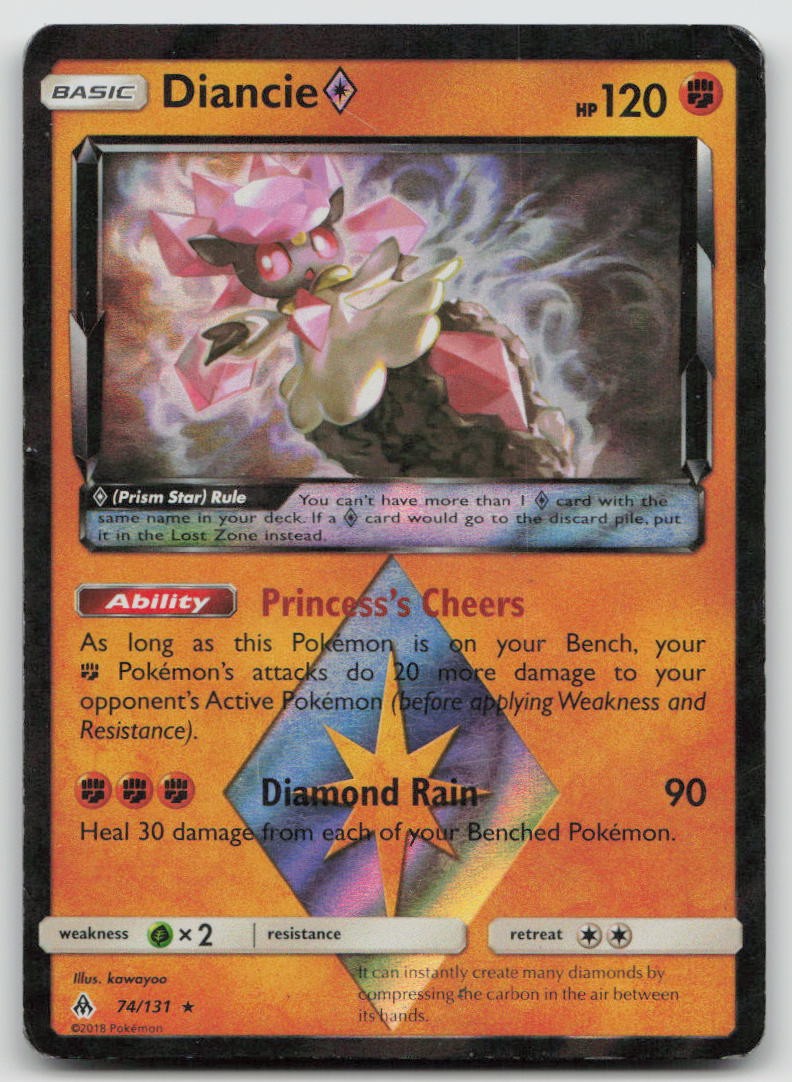 Diancie ◇ 74/131 Prism Star Rare Forbidden Light Pokemon Holo HP