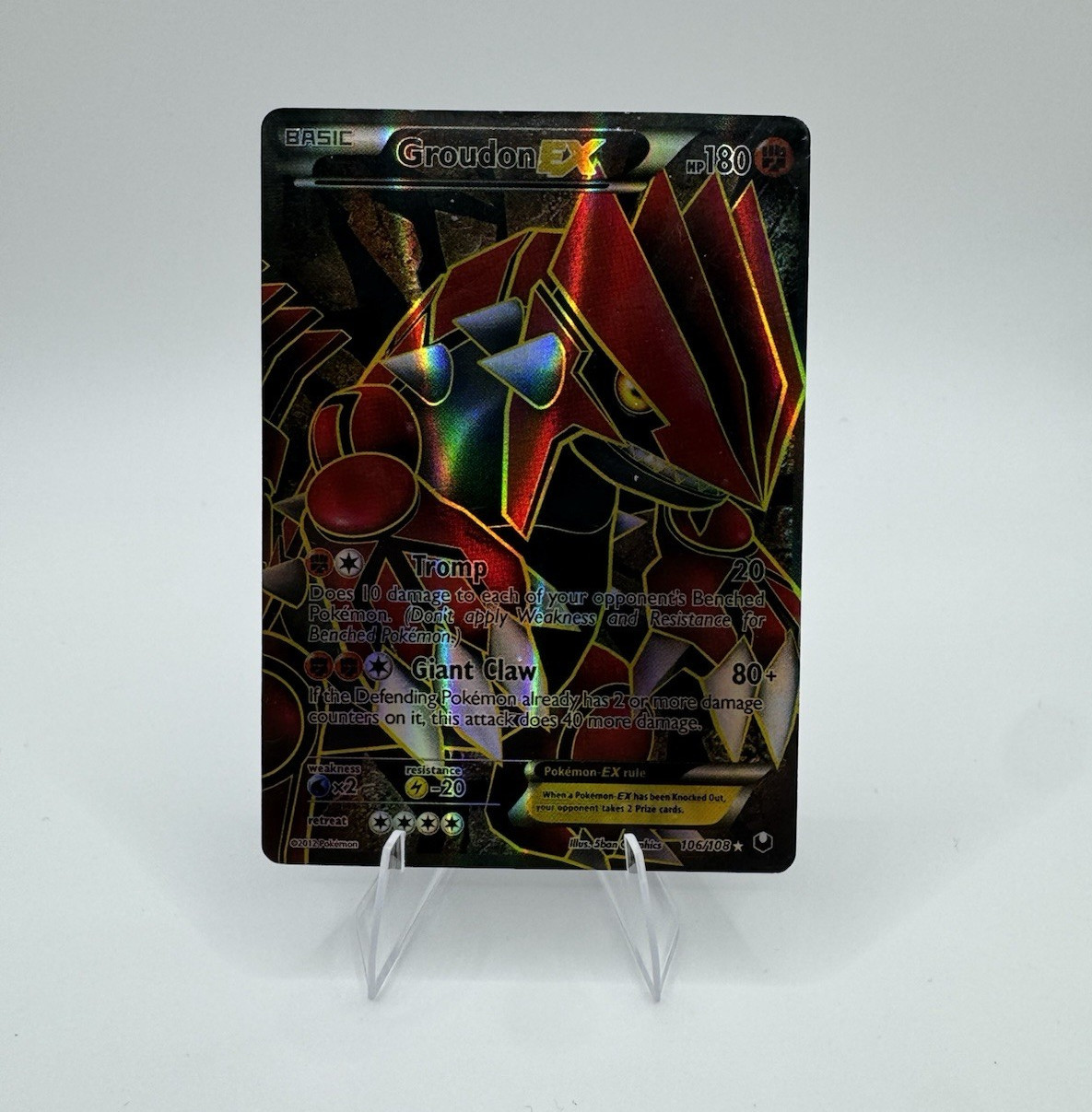 Pokemon Groudon EX 106/160 Primal Clash Full Art Holo Ultra Rare English 2015