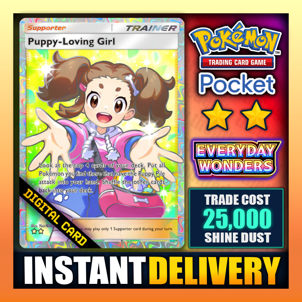 Puppy-Loving Girl ⭐ Pokemon TCG Pocket – Full Art Everyday Wonders – Instant ✅