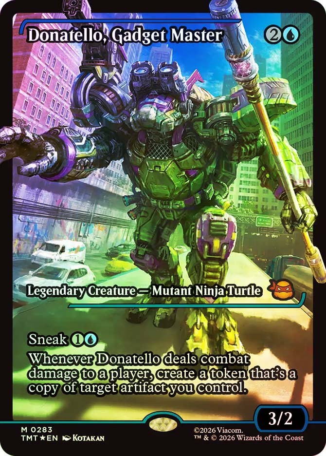 MTG FOIL Donatello, Gadget Master Showcase – Teenage Mutant Ninja Turtles #283