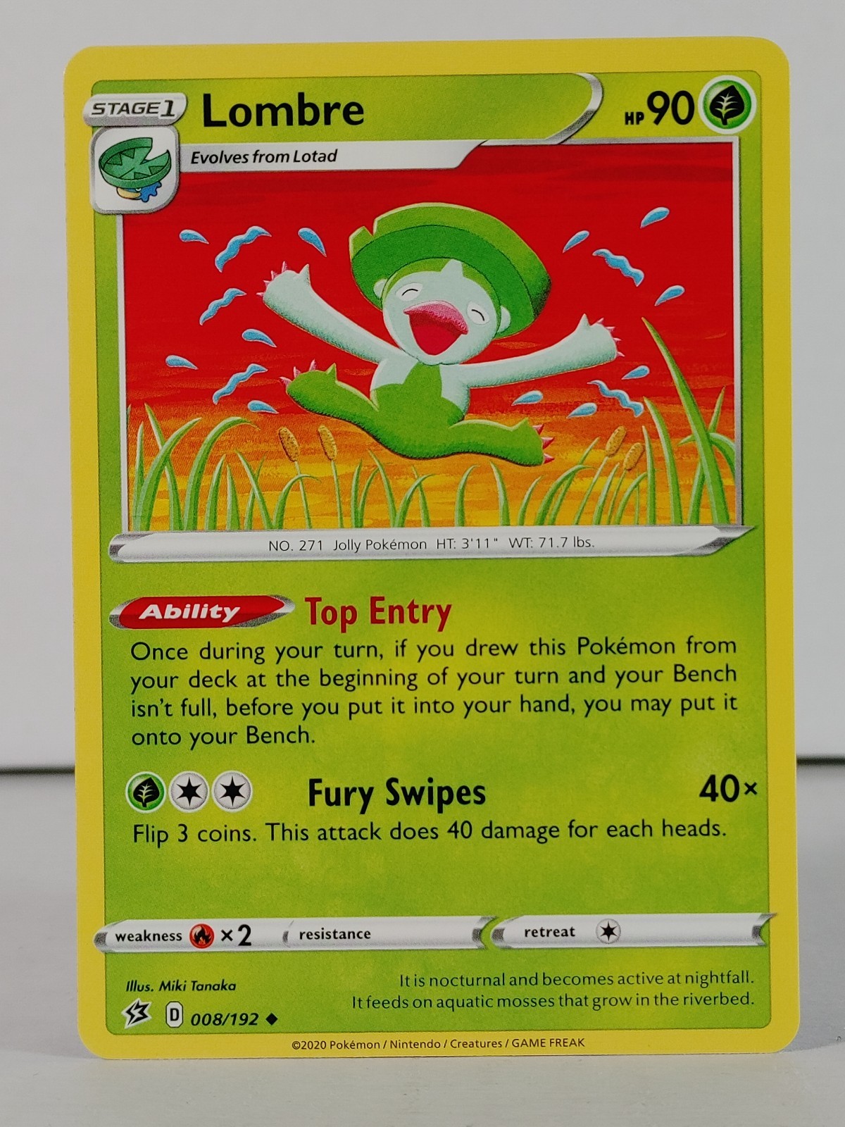 Lombre – POKEMON – Rebel Clash – 008/192 – singles – NM