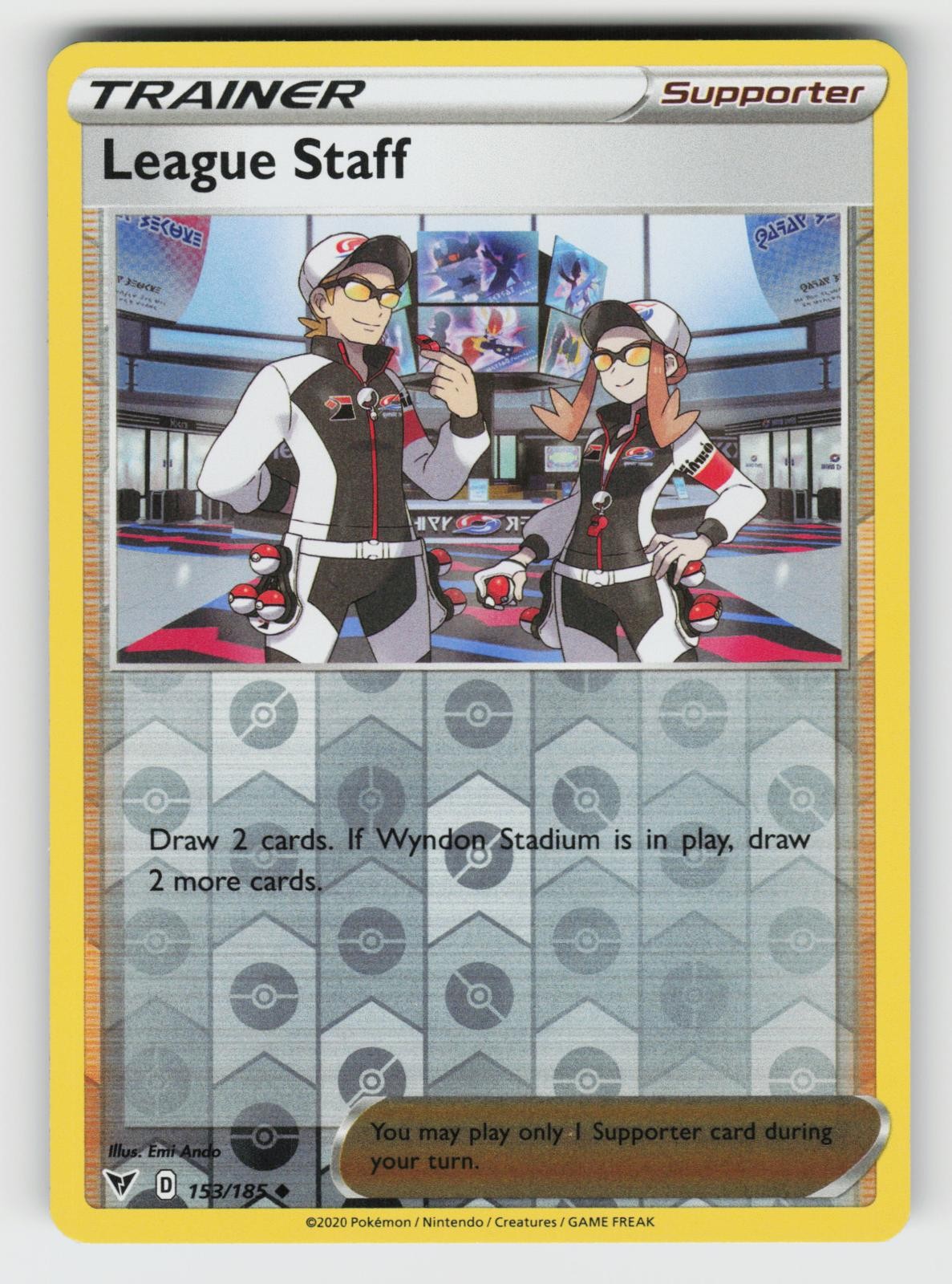 League Staff 153/185 Vivid Voltage UC Reverse Holo NM/M Pokemon