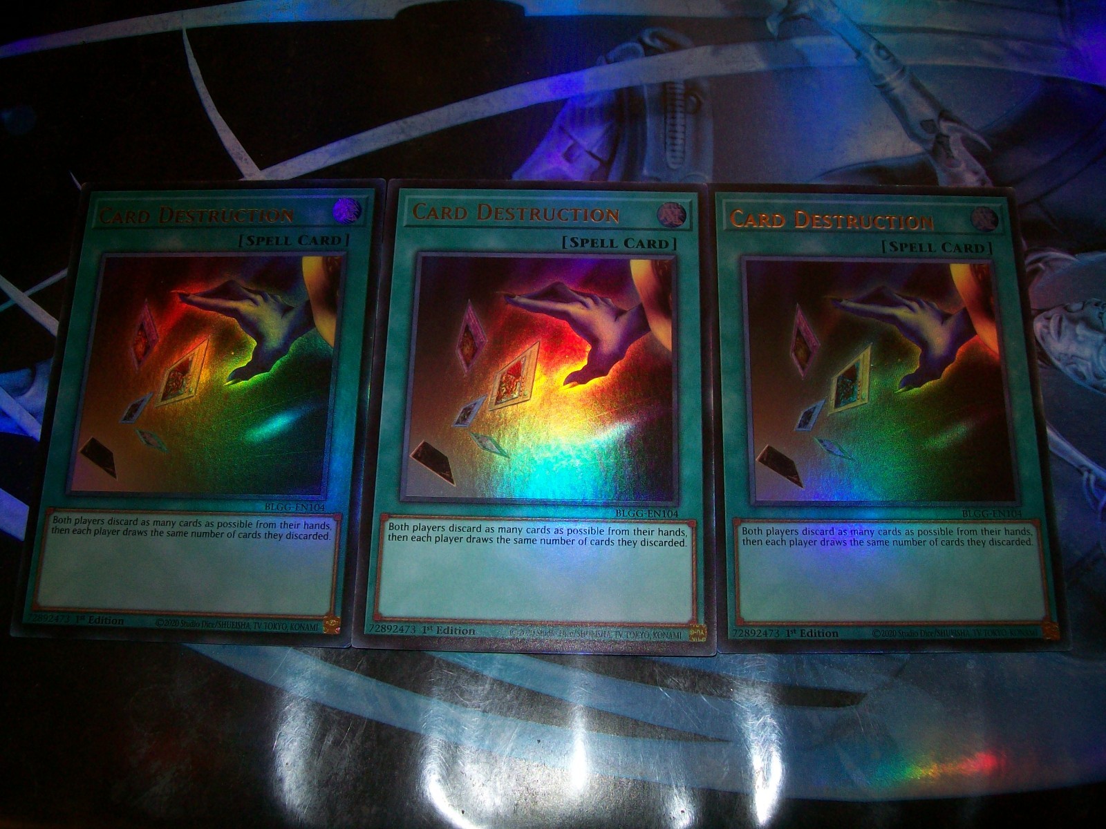 3x Card Destruction 1st Edition Ultra Rare BLGG-EN104 Yu-Gi-Oh!