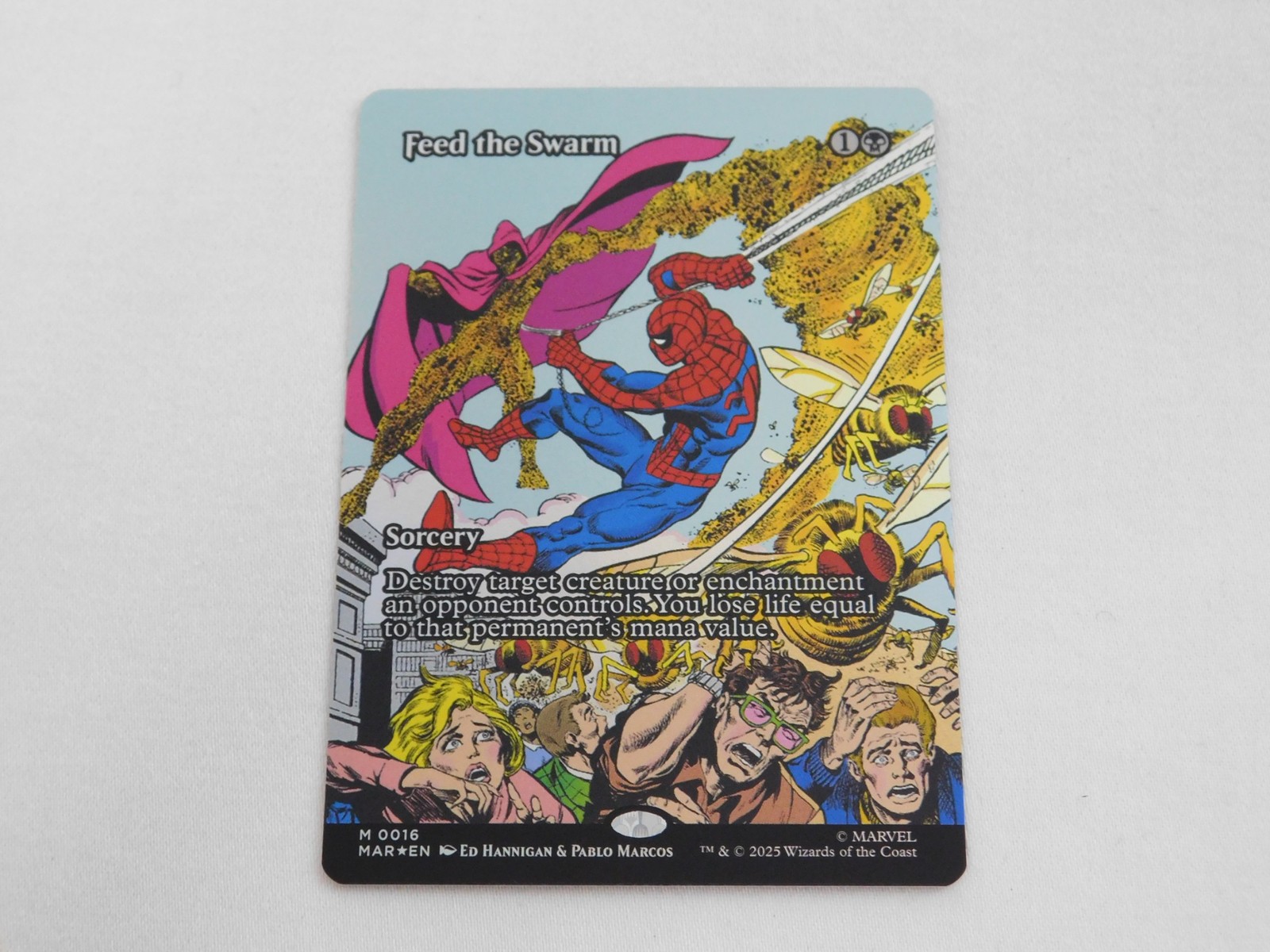 Feed the Swarm Foil Borderless 0016 Spider-Man Magic the Gathering Mythic
