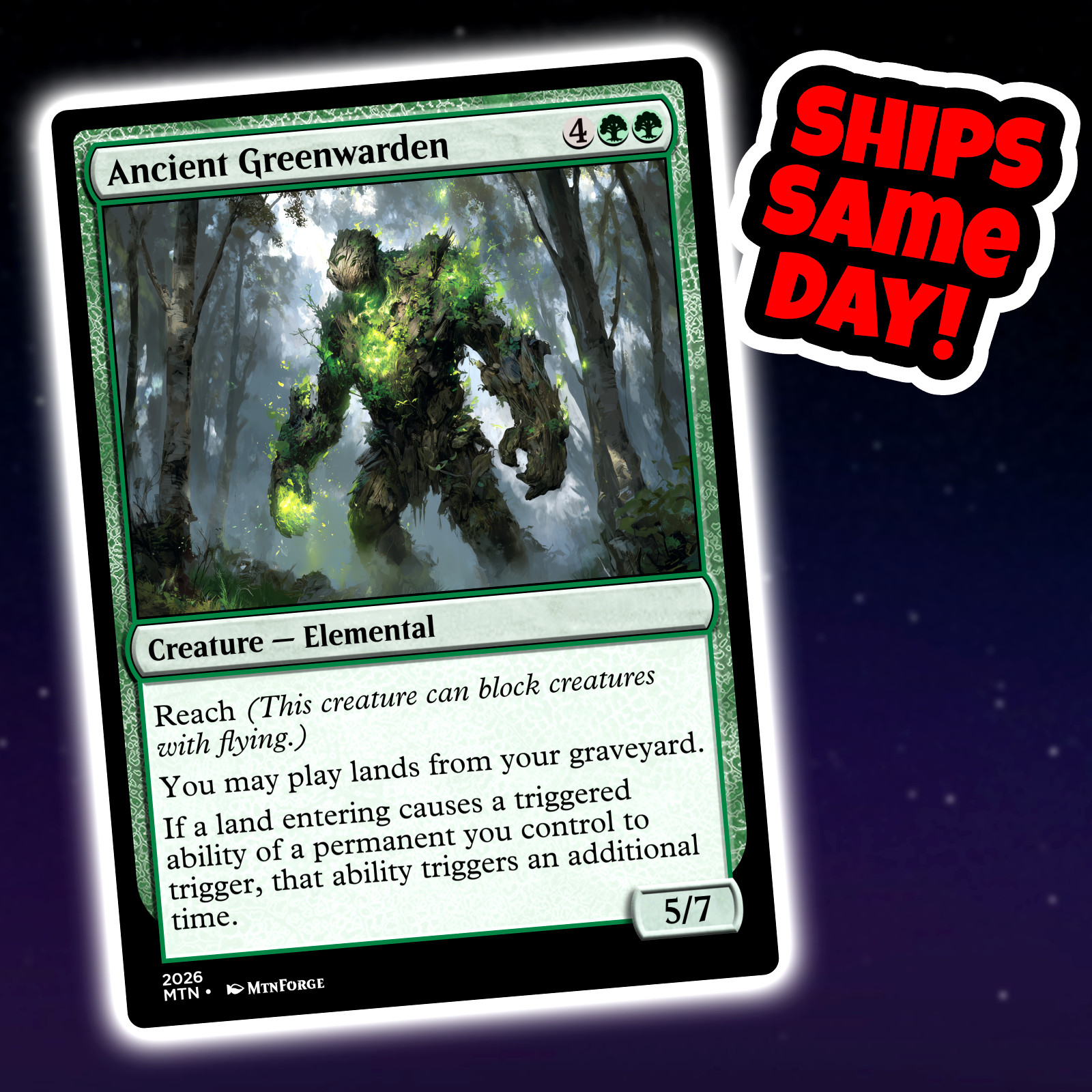 Ancient Greenwarden – Custom Art Magic: The Gathering Playtest Card