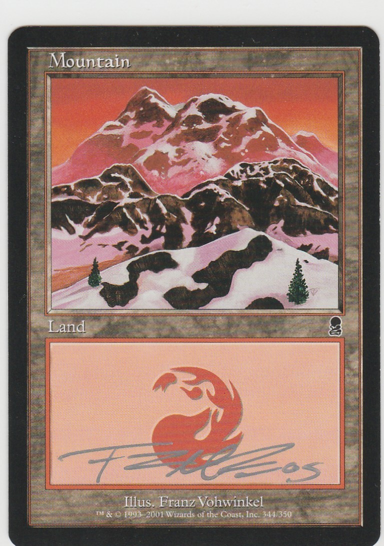 Magic the Gathering ~ Mountain (344 B) ~ M/NM ~ Odyssey ~ Signed by Artist #11