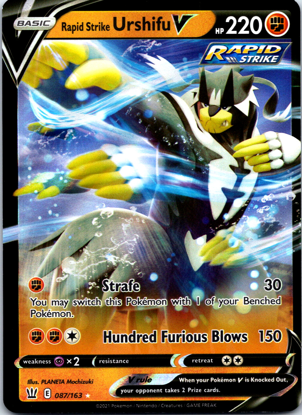 Rapid Strike Urshifu V #087/163 Holo SWSH05: Battle Styles PLANETA Mochizuki NM