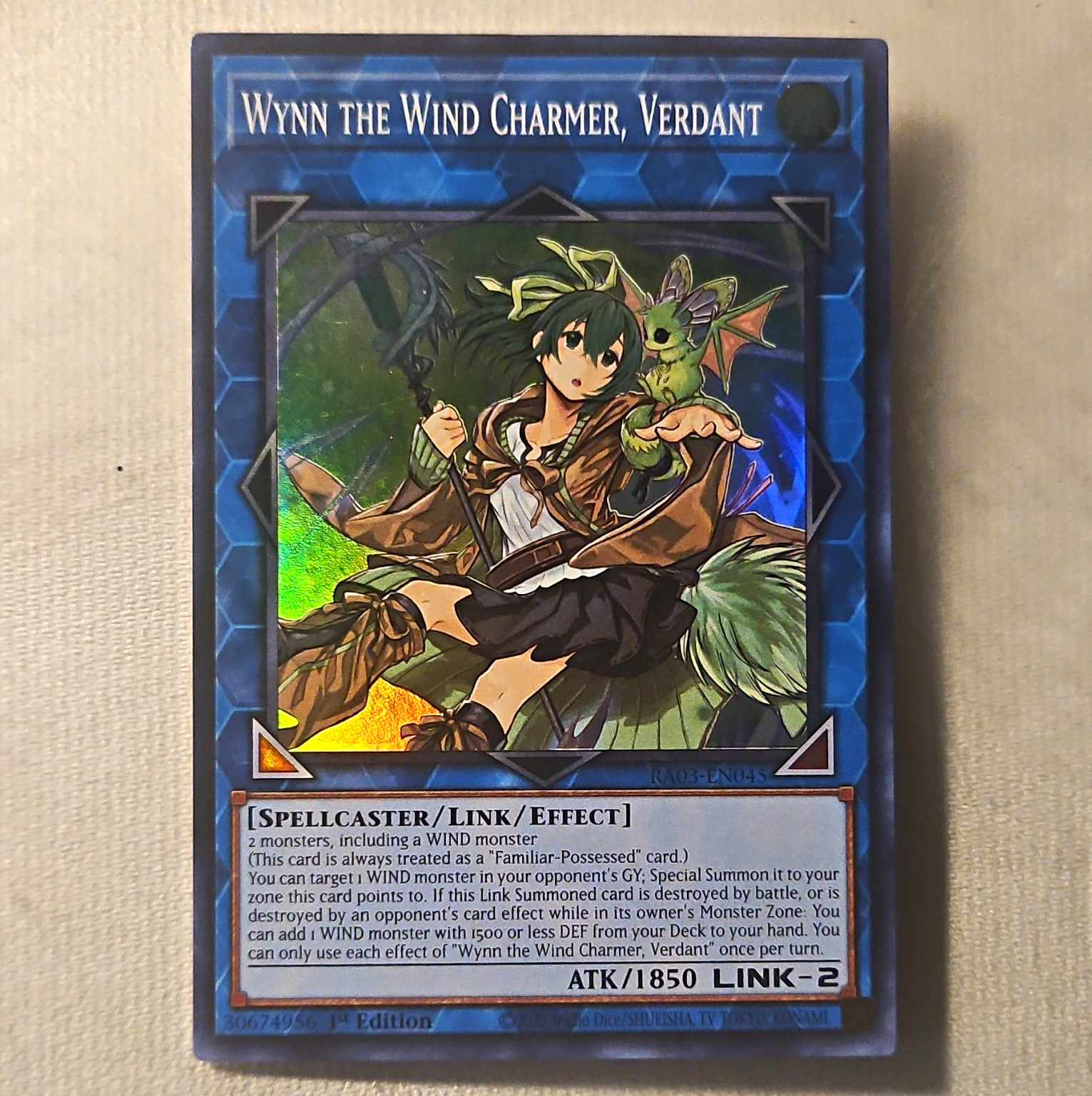 Konami Yu-Gi-Oh! Wynn the Wind Charmer, Verdant RA03-EN045 Plat Secret