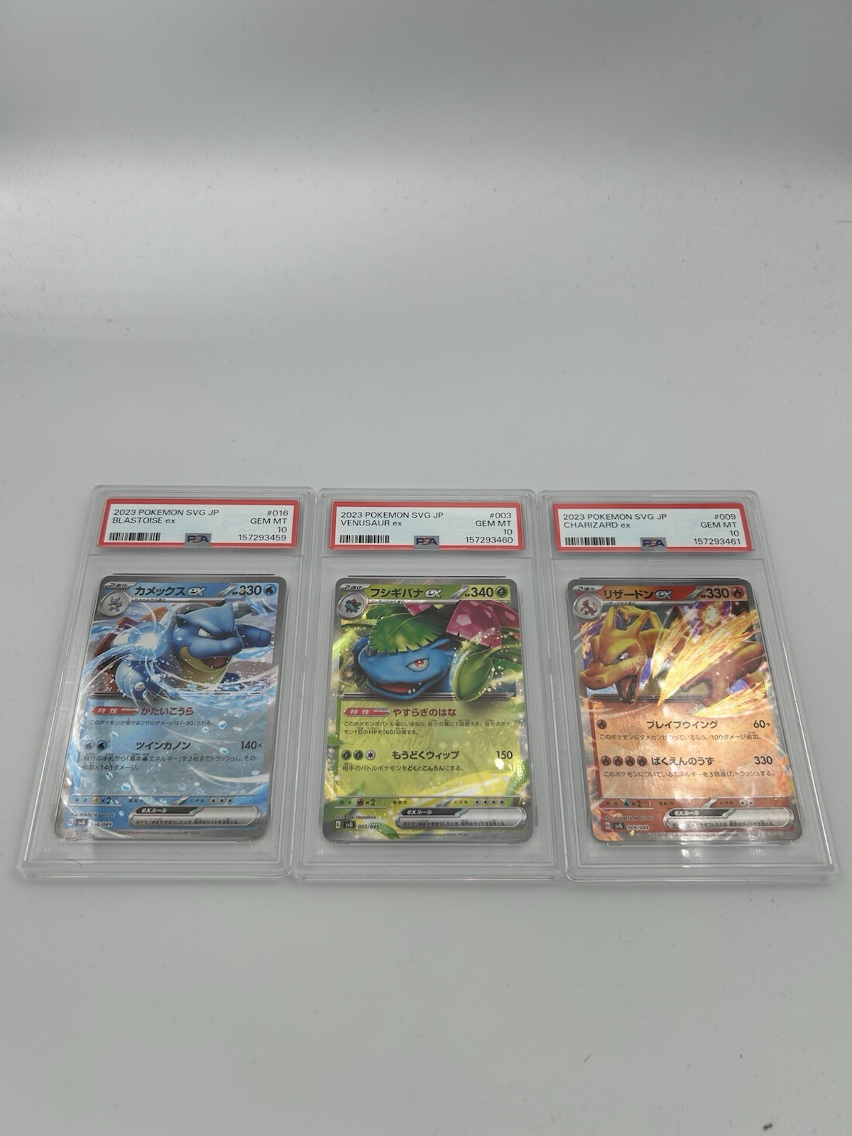 PSA 10 Venusaur ex Charizard ex Blastoise ex SVG Sequential Set Pokemon Card