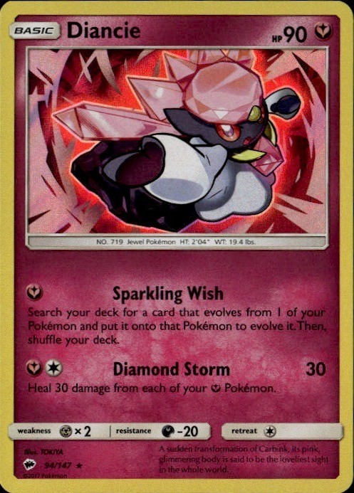 Diancie Holo Rare SM03 SM – Burning Shadows 94/147