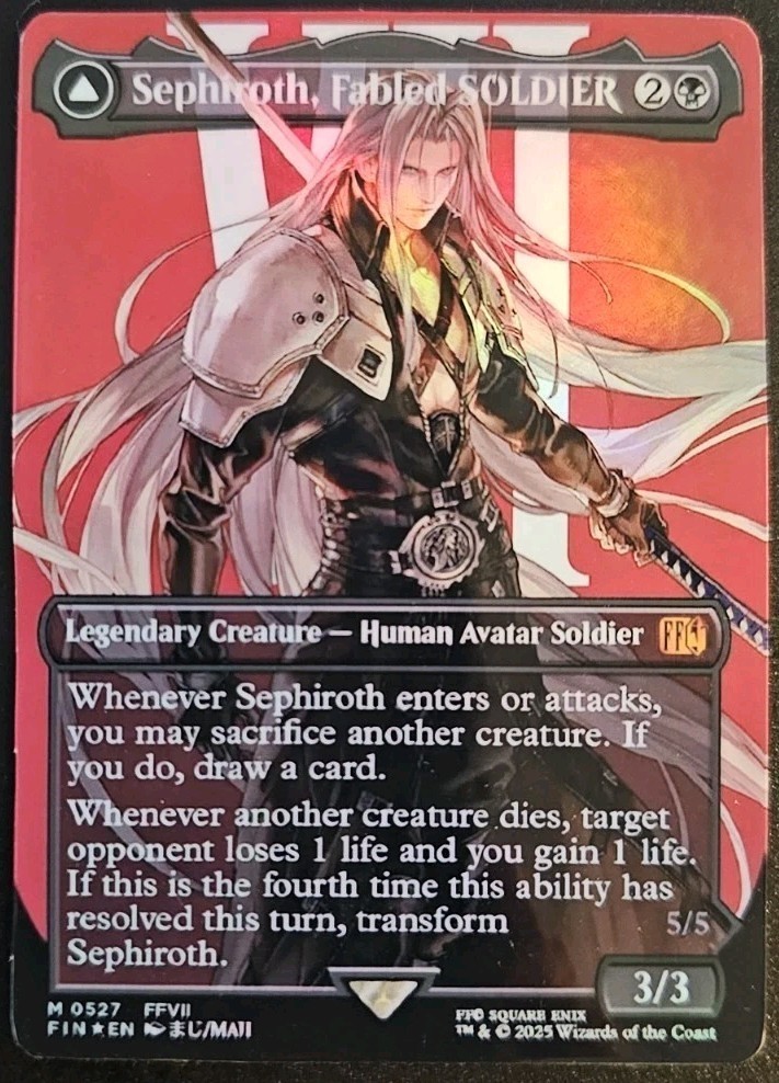 Sephiroth, Fabled SOLDIER (Borderless) (Foil) Final Fantasy Foil Playtest Card