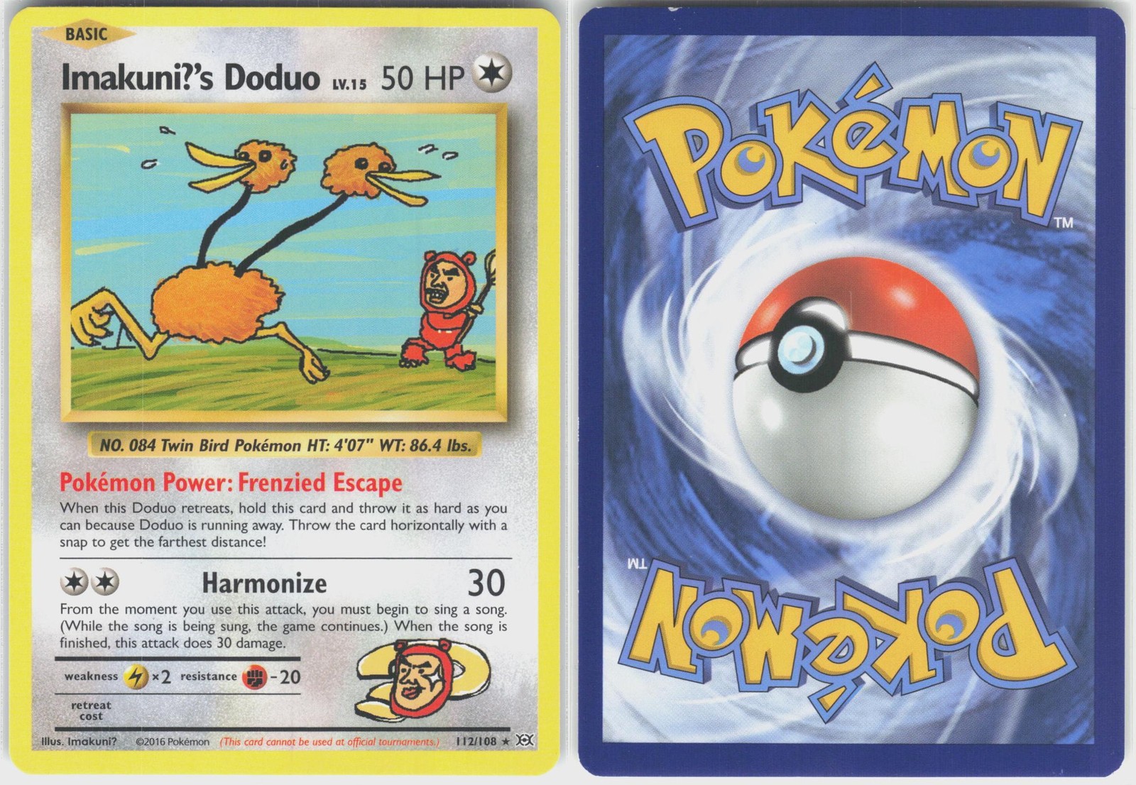 Imakuni?’s Doduo 112/108 Secret Rare Evolutions Pokemon LP