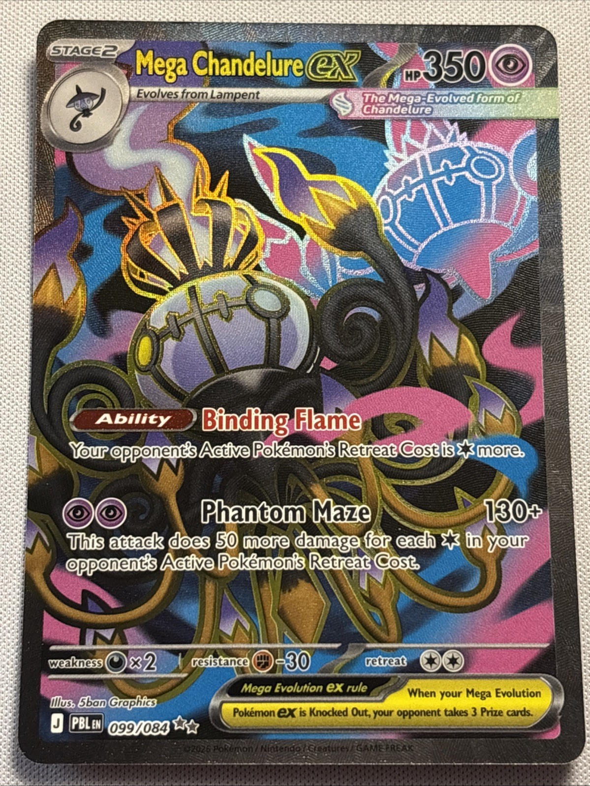 Mega Chandelure ex 099/084 Me05: Pitch Black Holo