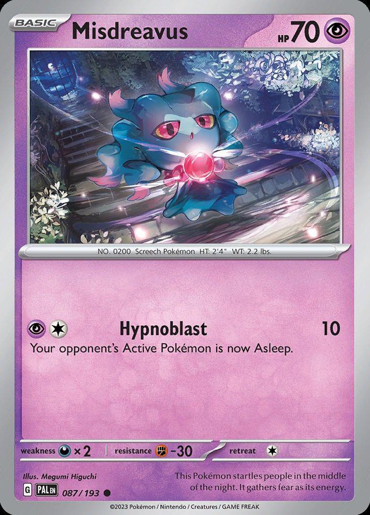 Pokemon Misdreavus (87/303) Paldea Evolved LP REVERSE HOLO