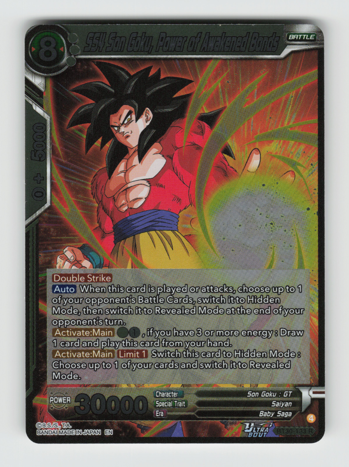 BT30 Three Glorious Fighters BT30-133 SS4 Son Goku, Power of Awakened Bonds R