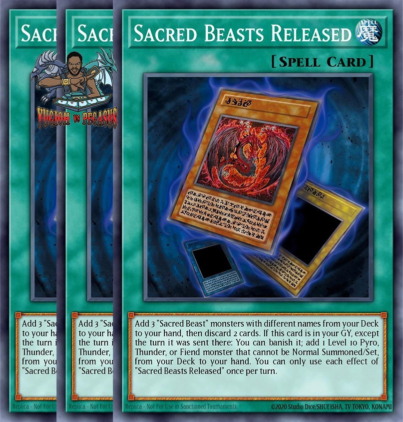 Yugioh! 3x Sacred Beasts Released CORI-EN047 Super Rare 1st Ed NM