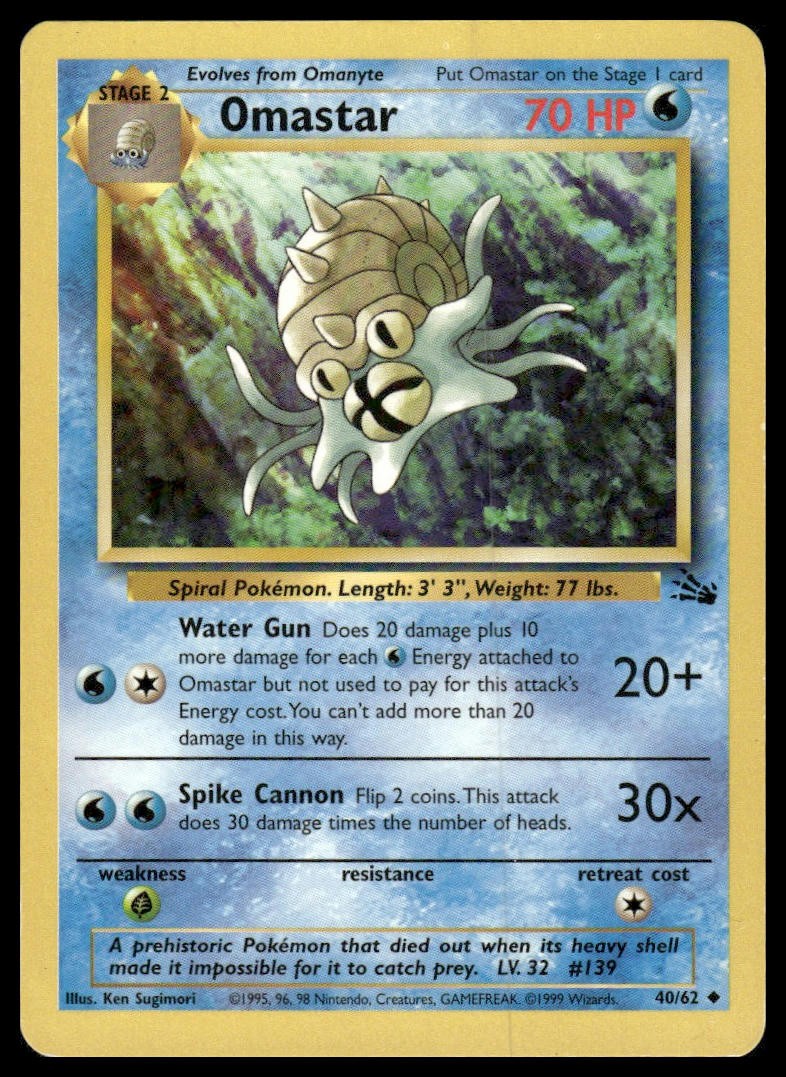 Omastar Unlimited Uncommon Fossil 40/62 NM