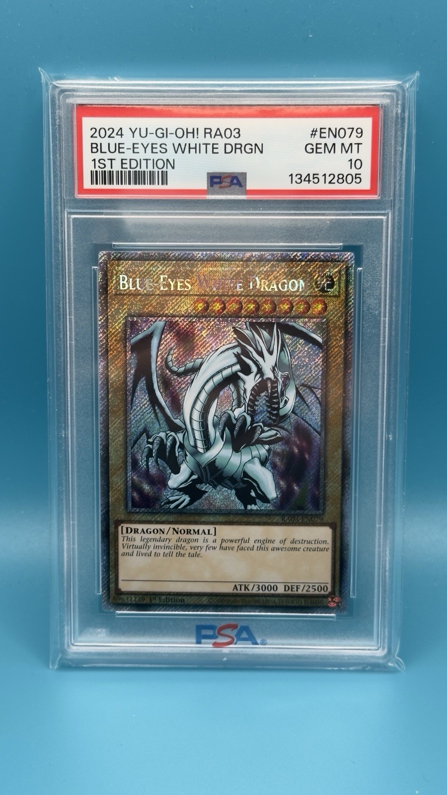 2024 YU-GI-OH! RA03-QUARTER CENTURY BONANZA 1ST ED BLUE-EYES WHITE DRAGON PSA 10