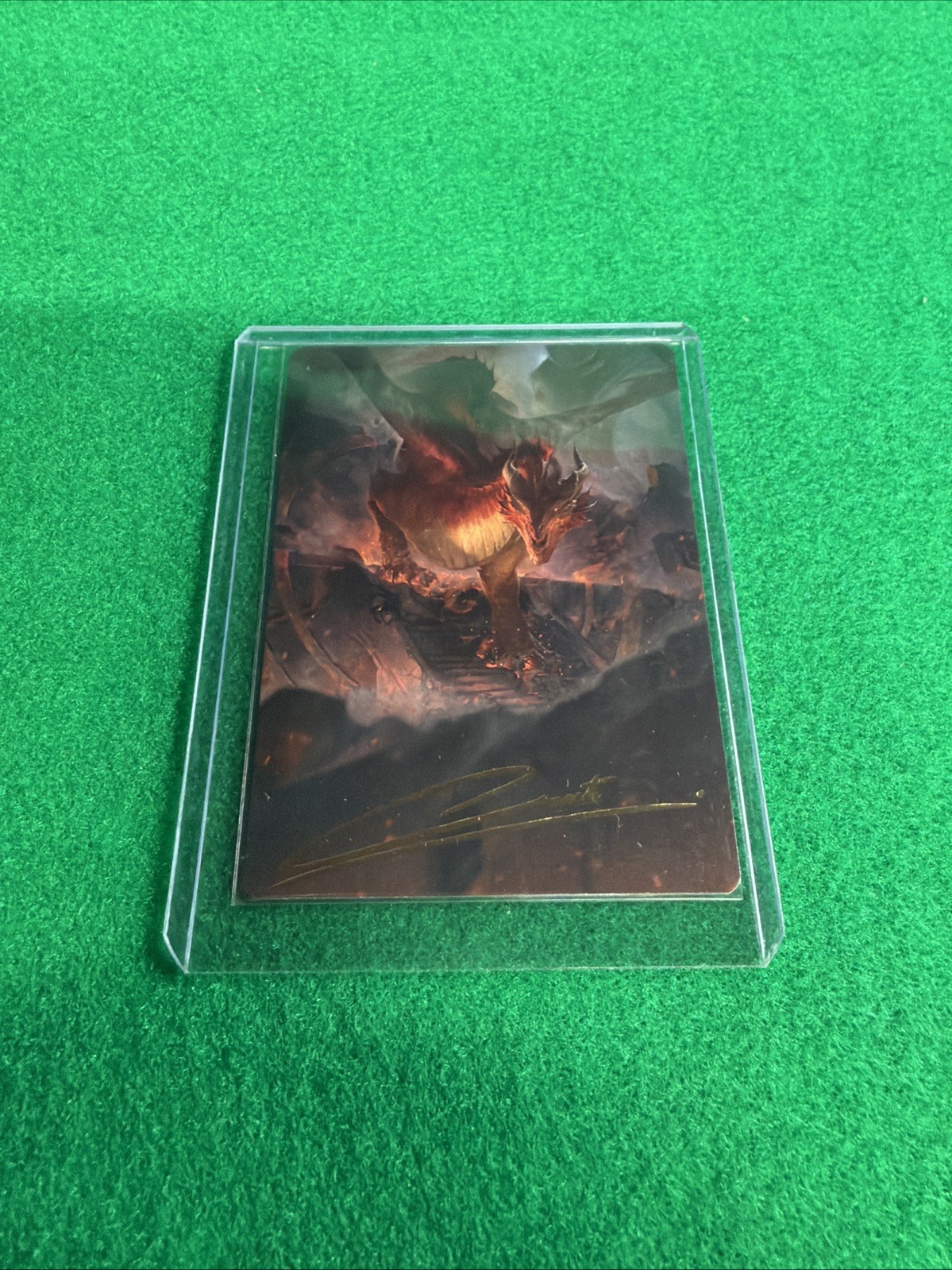 Red Dragon Gold Signed Art Card 81/81 Rudy Siswanto MTG Magic AFR Forgotten