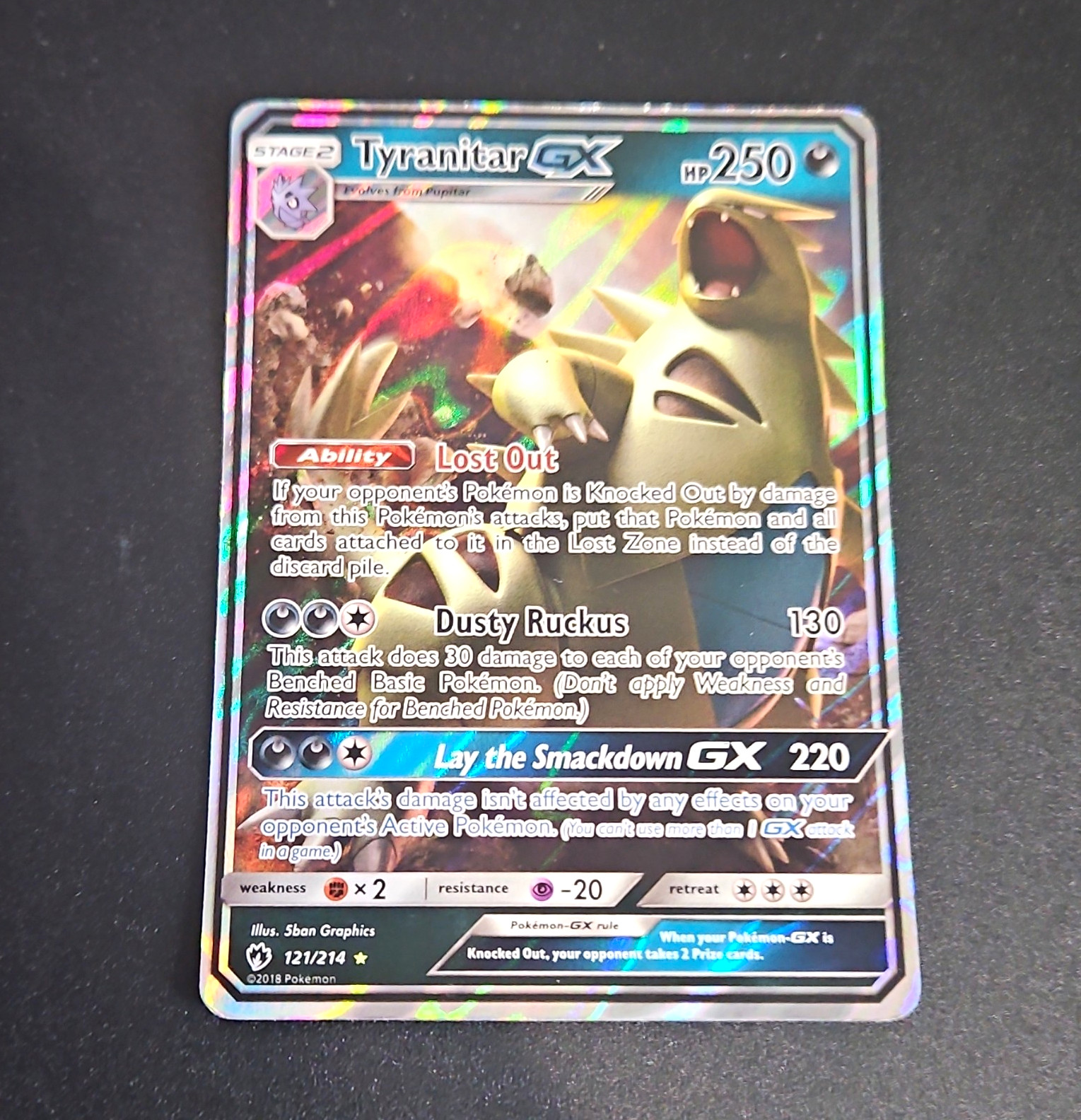 The Pokémon Company Tyranitar GX 121/214 SM Lost Thunder Holo UR ENG 2018 250HP