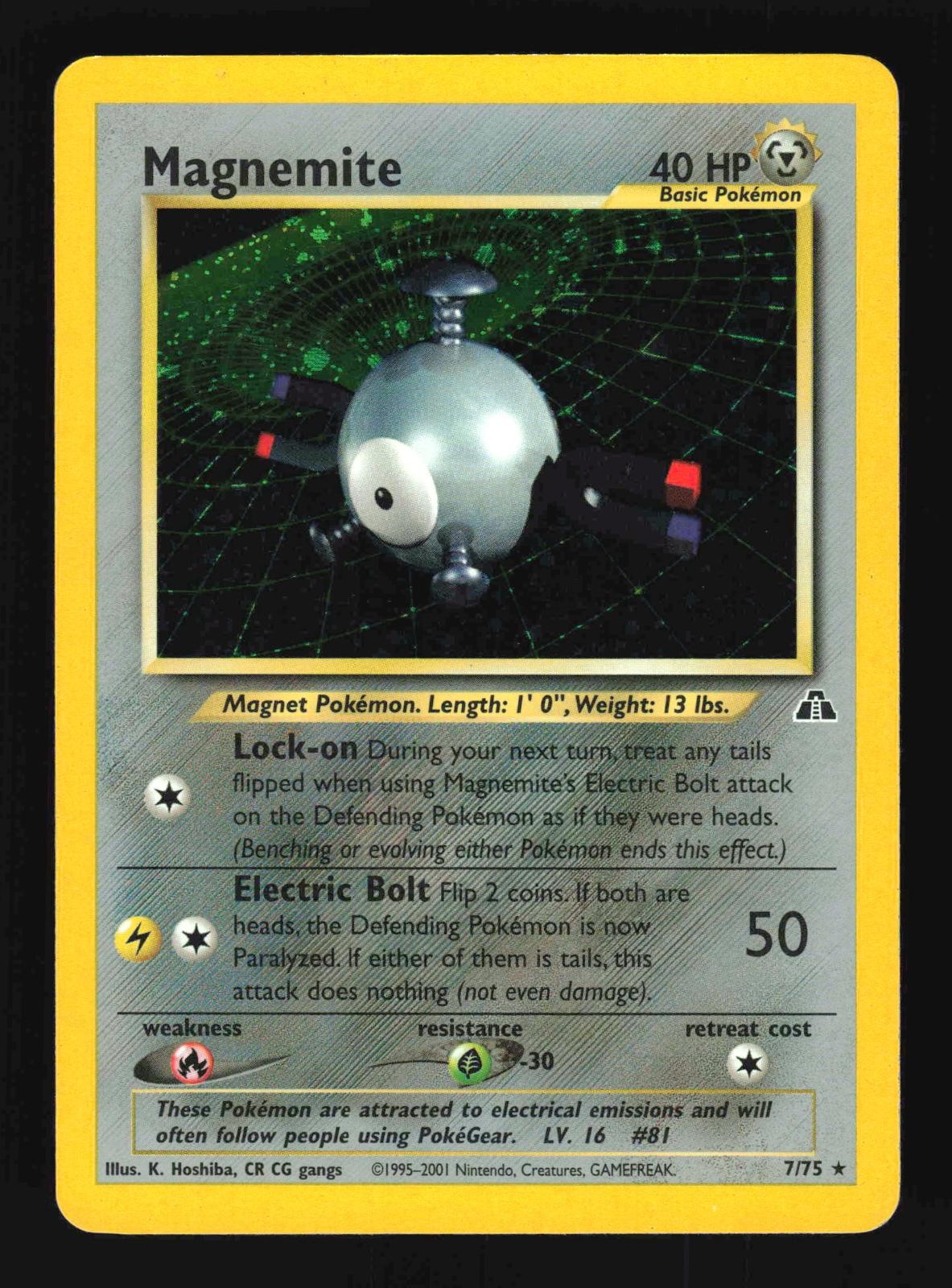 Pokemon Magnemite Holo Rare Neo Discovery 7/75 Lightly Played