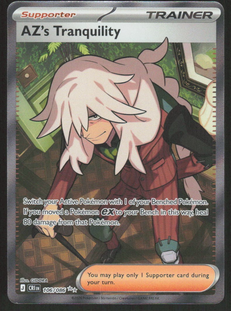 Pokemon AZ’s Tranquility Ultra Rare 106/086 Chaos Rising Holofoil NM