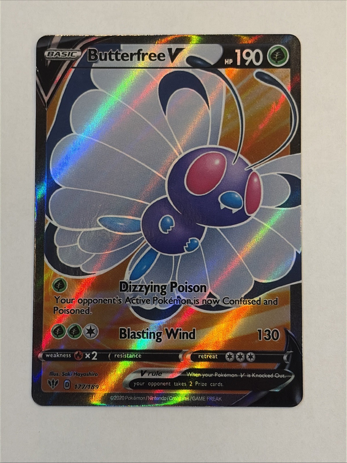 Butterfree V (Full Art) 177/189 Swsh03: Darkness Ablaze Holo