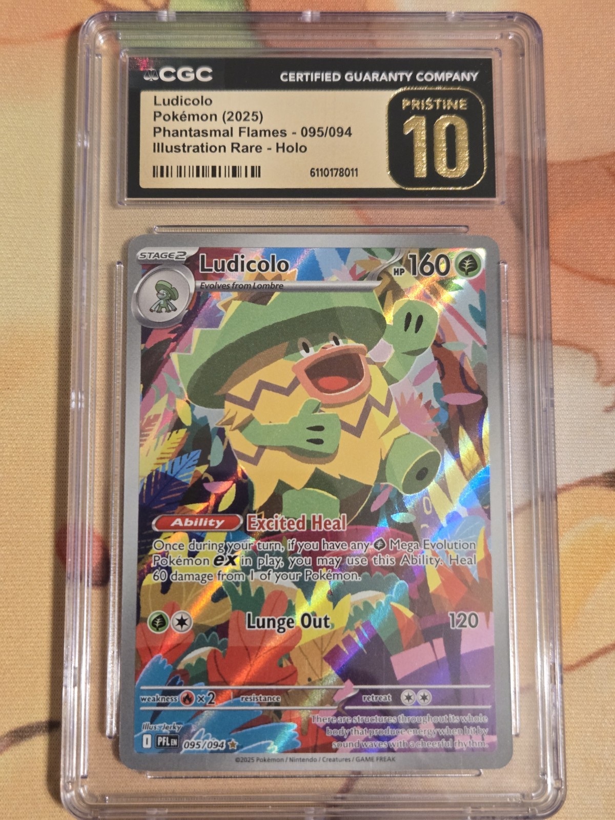 CGC 10 Pristine – Pokemon Ludicolo 095/094 Illustration Rare – Phantasmal Flames