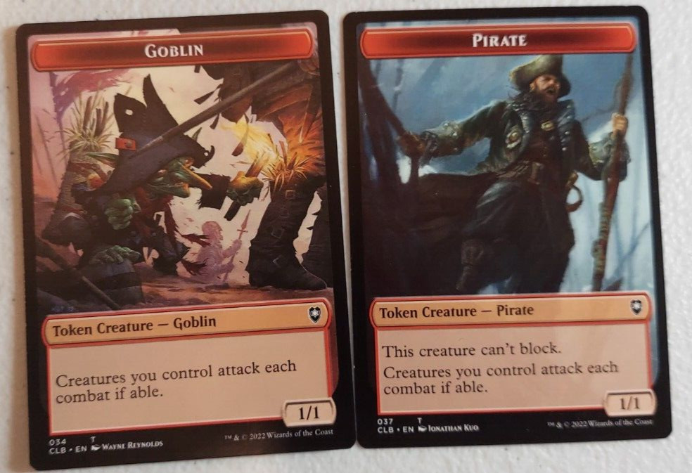 4x Goblin Token – Pirate Token – two-sided Token NM Battle for Baldur’s Gate mtg