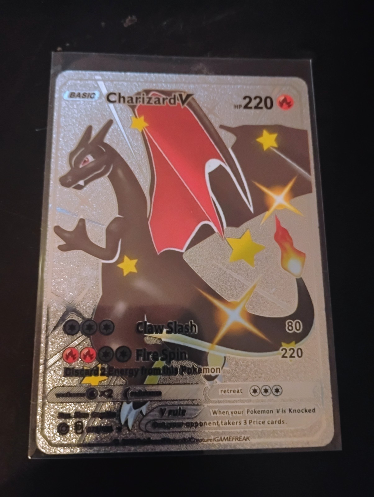 Pokémon TCG Charizard V Silver 2020 Plastic Card