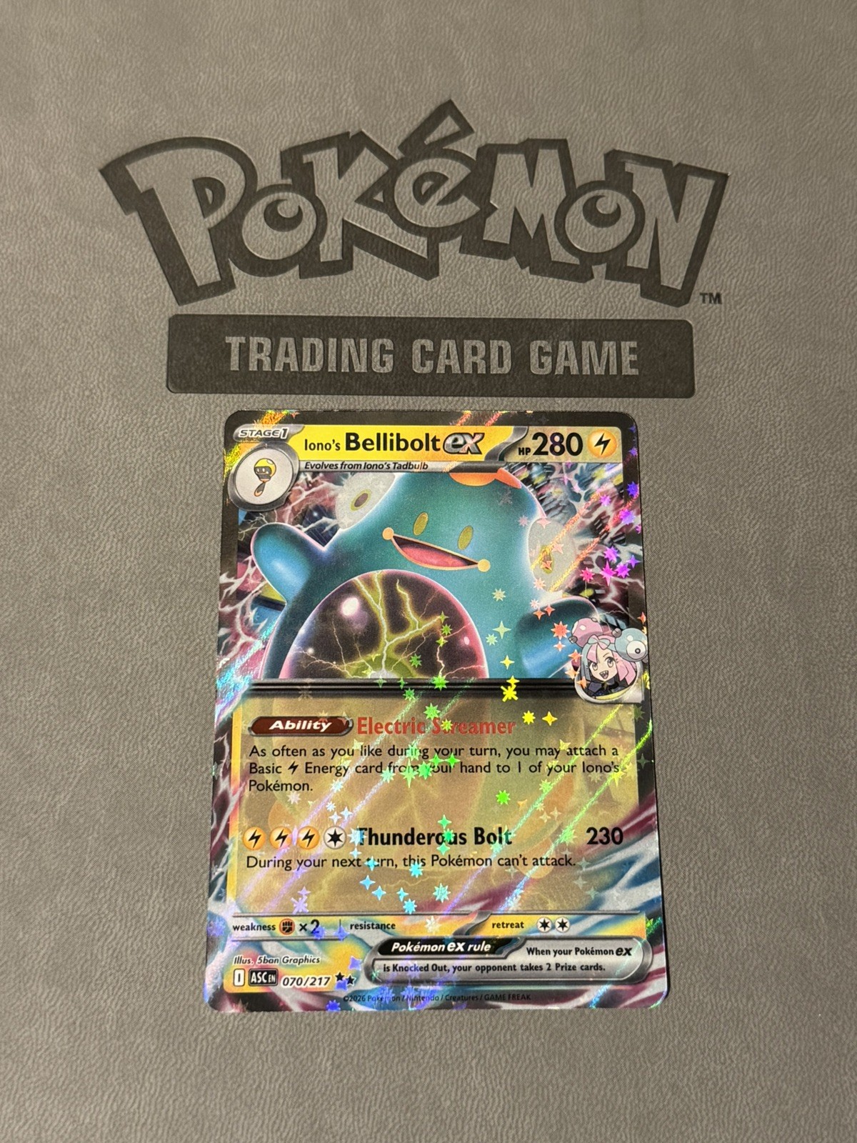 Iono’s Bellibolt ex 070/217 Holo Double Rare Ascended Heroes NM