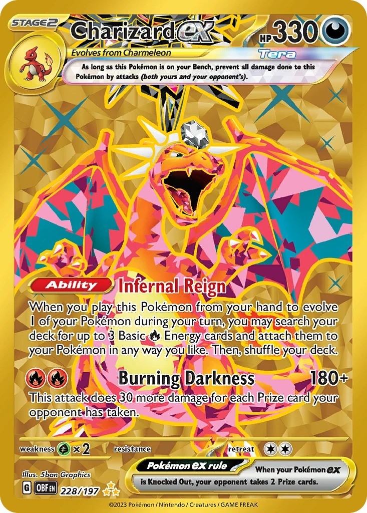 Charizard ex #228 NM Pokémon Obsidian Flames