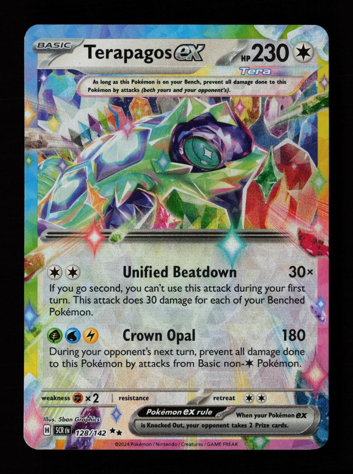 Terapagos ex 128/142 Double Rare Stellar Crown Pokemon Cards