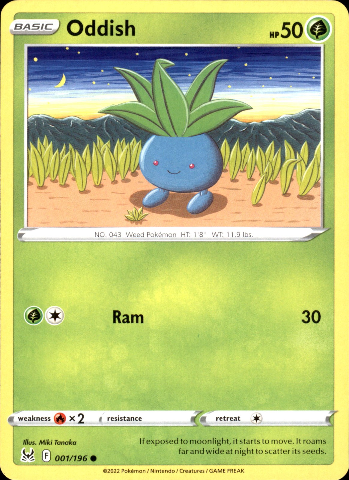 Oddish 001/196 Common – Pokemon SWSH11: Lost Origin NM
