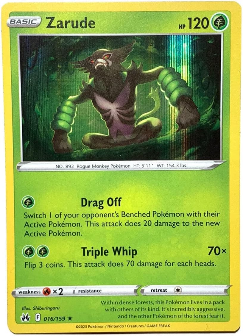 Pokemon – Zarude – 016/159 – Crown Zenith – Holo Rare – NM/M