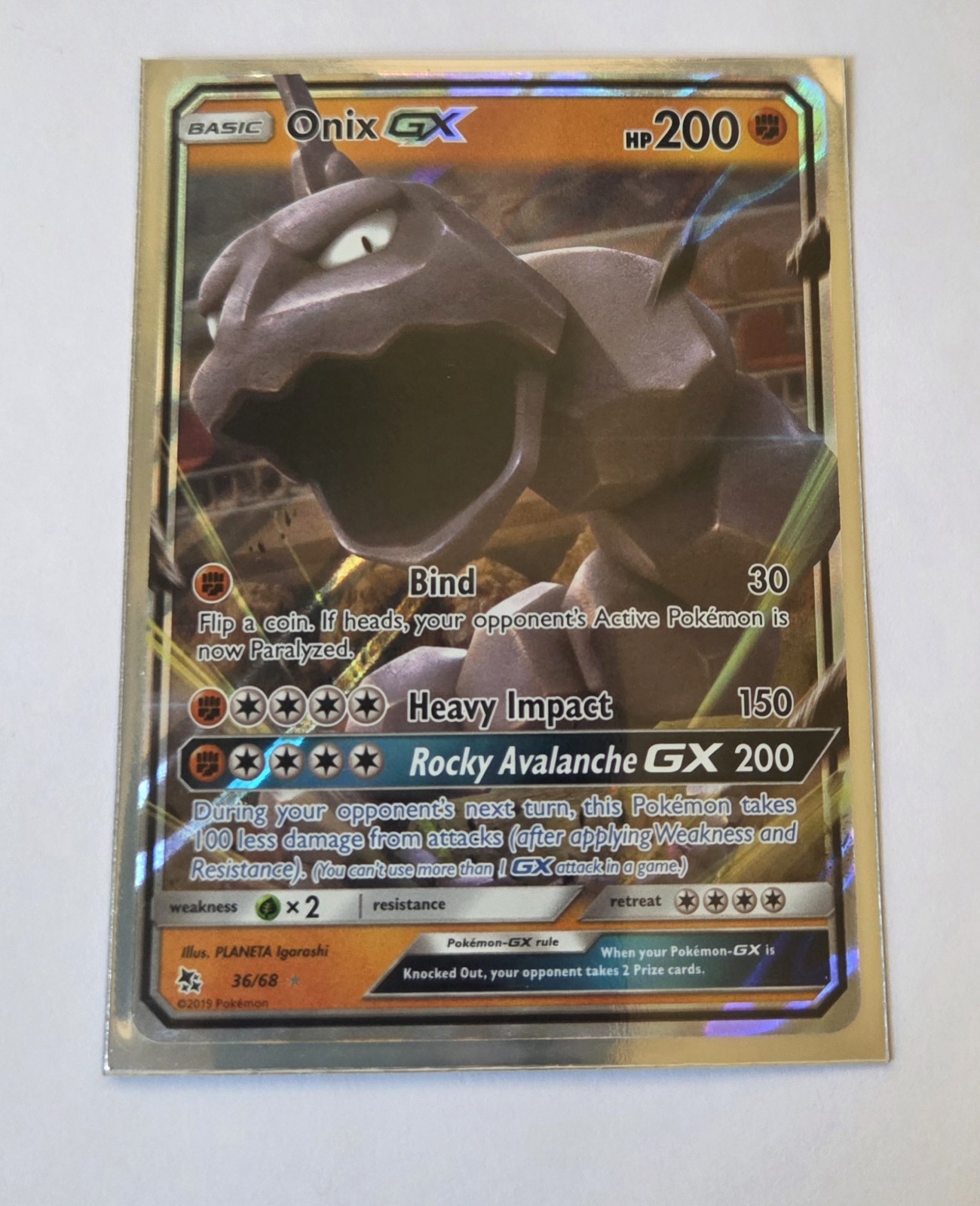 Pokemon ONIX GX 36/68 (NM)