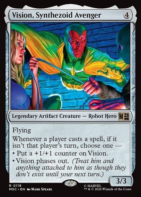 Vision, Synthezoid Avenger Marvel Super Heroes Commander Magic MTG