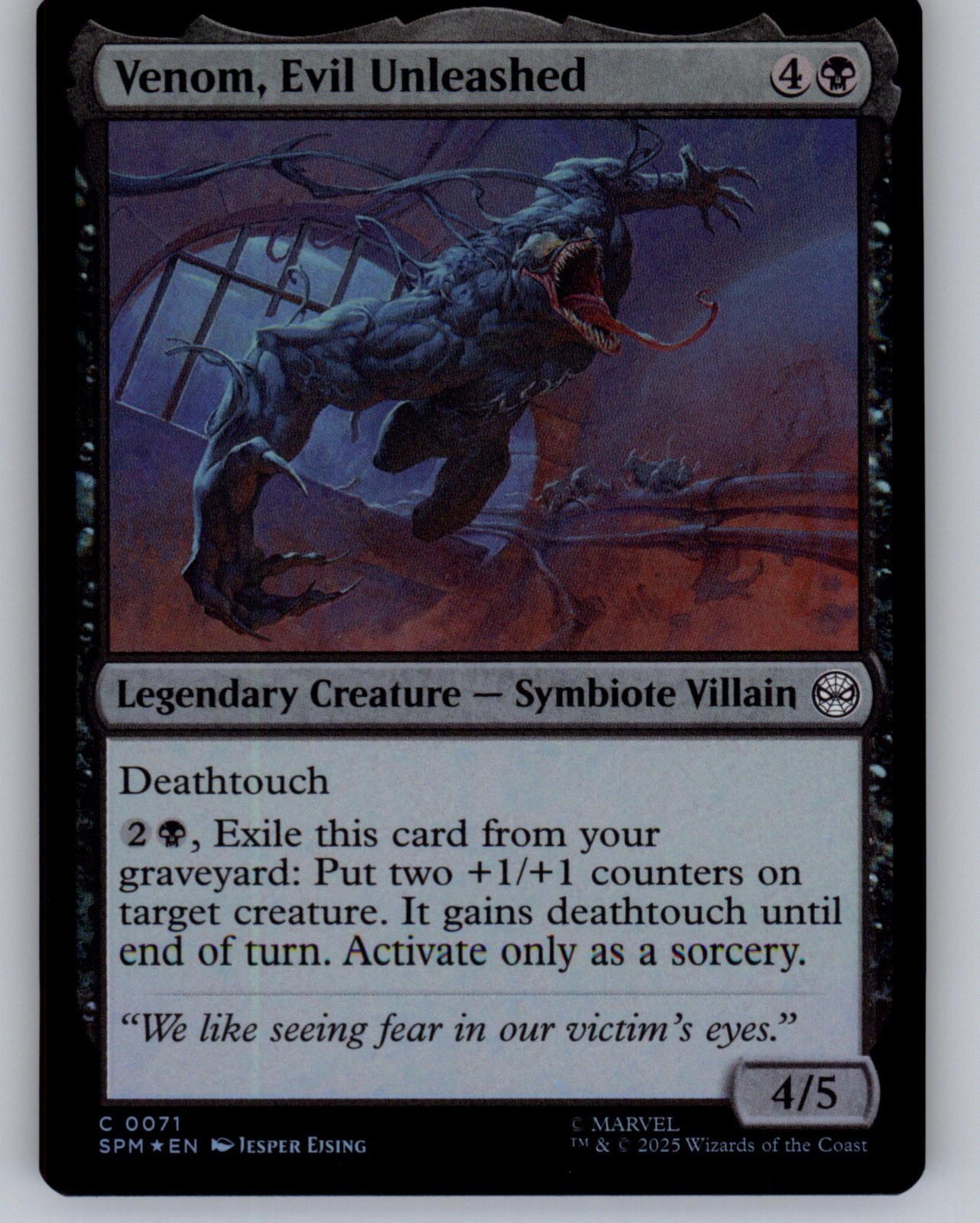 Venom, Evil Unleashed Foil C Marvel’s Spider-Man 71 NM Jesper Ejsing